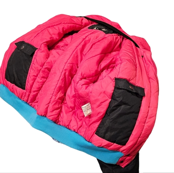 Inside Edge Polyester Filled Black Pink Blue Nylon High Neck Jacket Size S - Picture 9 of 11